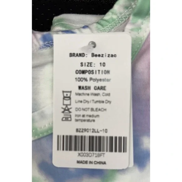 Beezizac Tie Dye Pajama 2-piece Set Kids Size 10 - Picture 7 of 7